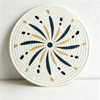 CouldNook Round Woven Cotton Placemat - Bohemian Mandala Dining Mat