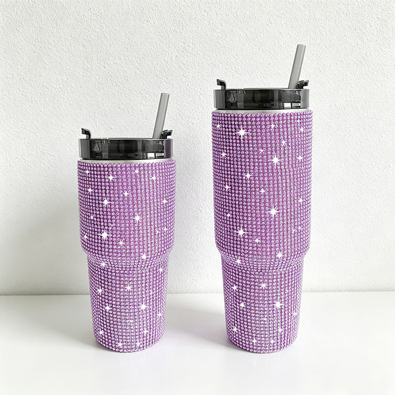 CouldNook 20/30oz Bling Rhinestone Car Tumbler - No Handle, Black Lid