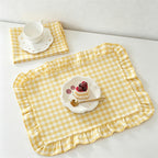 CouldNook French Style Cotton Ruffled Napkins & Placemats – Reusable Table Linens for Dining & Decor