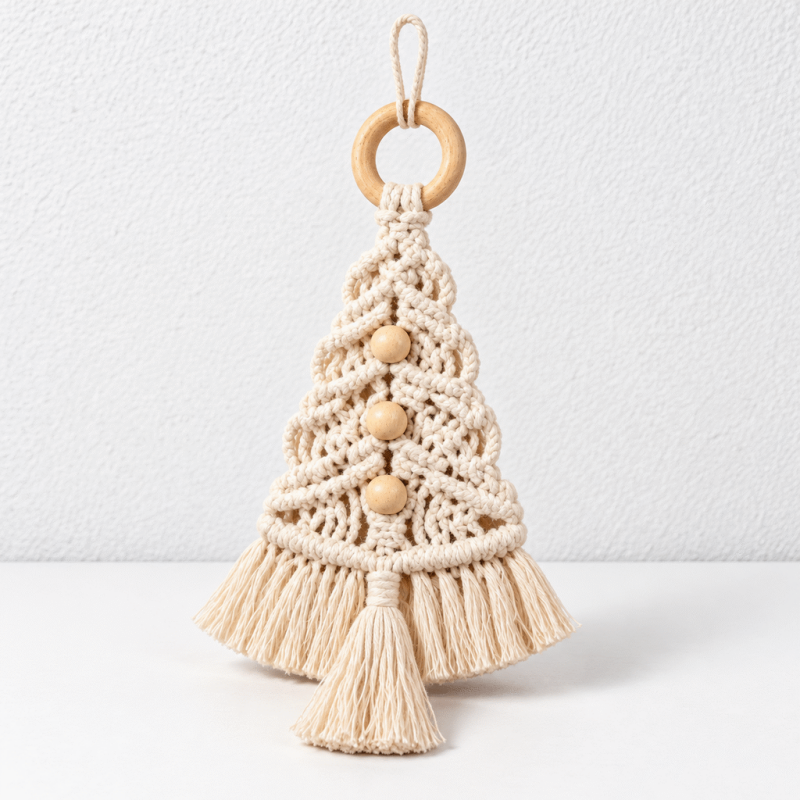 CouldNook Macrame Christmas Tree Ornament - Knotted Cord