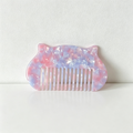 CloudNook Cat Shape Acetate Comb‑Marble Wide Tooth Hair Comb