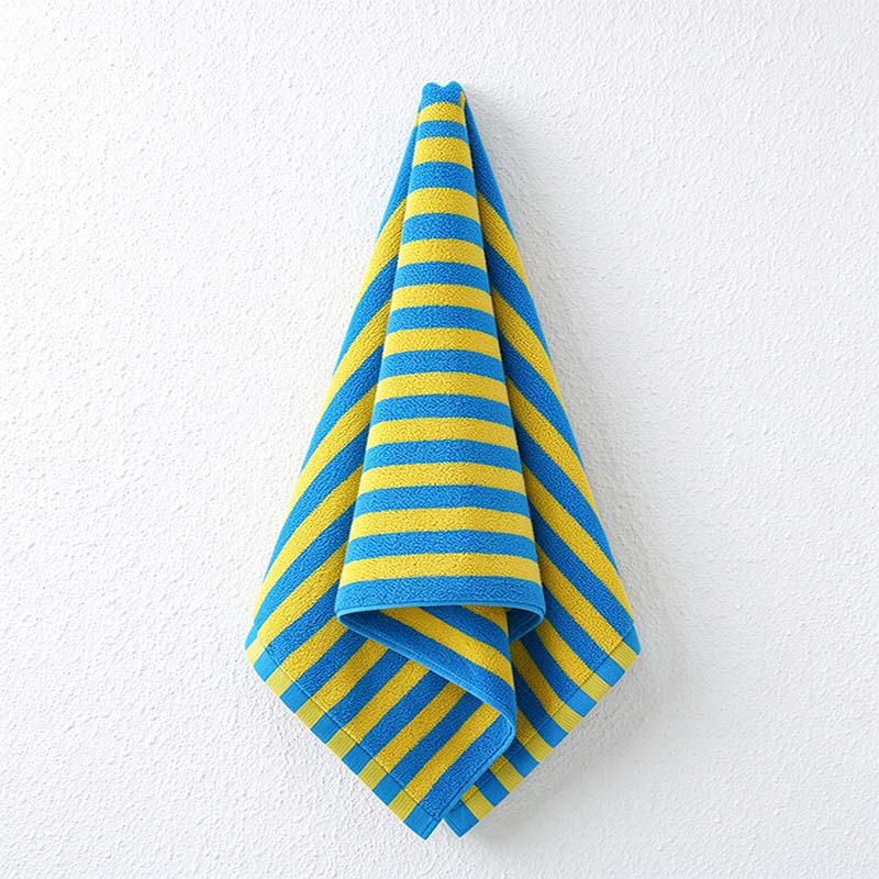 CouldNook Striped Cotton Towel - Bold Color Pairings And Terry Texture