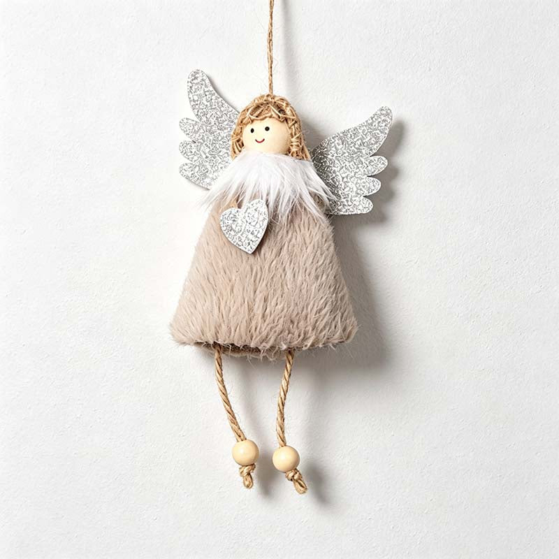 CouldNook Christmas Angel Hanging Ornament - Shimmering Wings and Textured Dress
