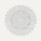 CouldNook Round Embroidered Lace Placemat - Floral Design Size Range