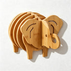 CouldNook Bamboo Animal Trivet Set - Small and Large Shapes