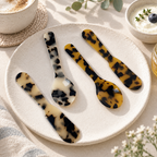 CouldNook Marbled Mini Dessert Utensil - Colorful Resin Look
