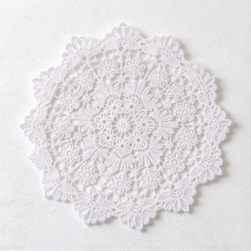 CouldNook Round Lace Table Mat - Floral Openwork And Decorative Edges