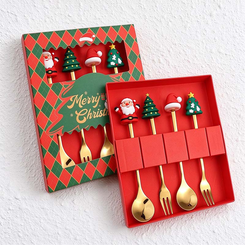 CouldNook Christmas Cutlery Set - Character Tops and Decorative Charm Designs
