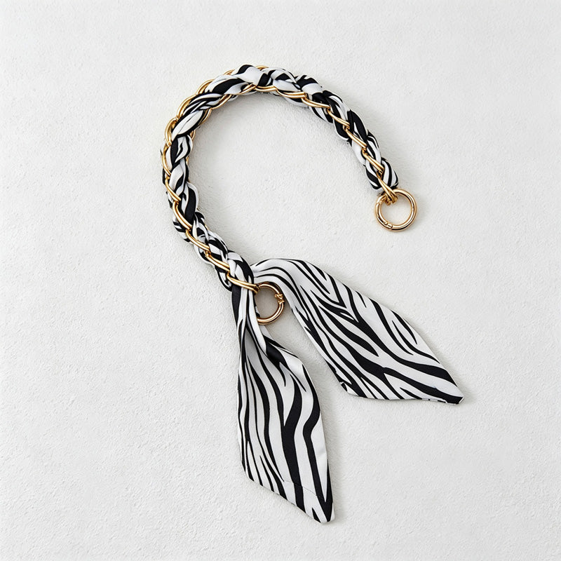 CouldNook Monochrome Scarf Phone Wrist Strap - Neutral Bow Loop