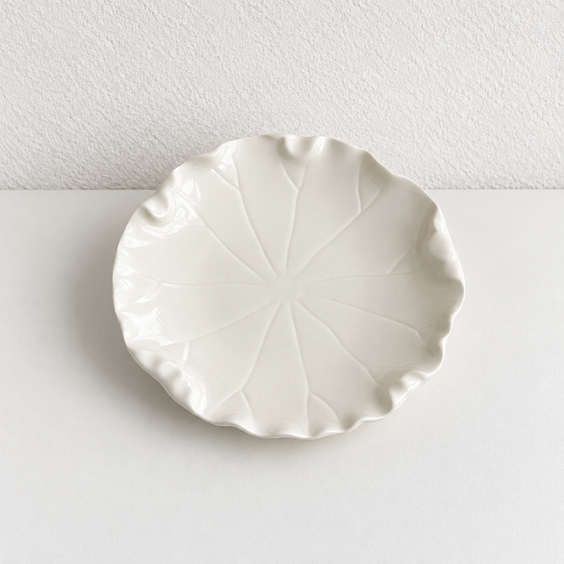 CouldNook Lotus Leaf Dessert Plate - Ruffled Edge