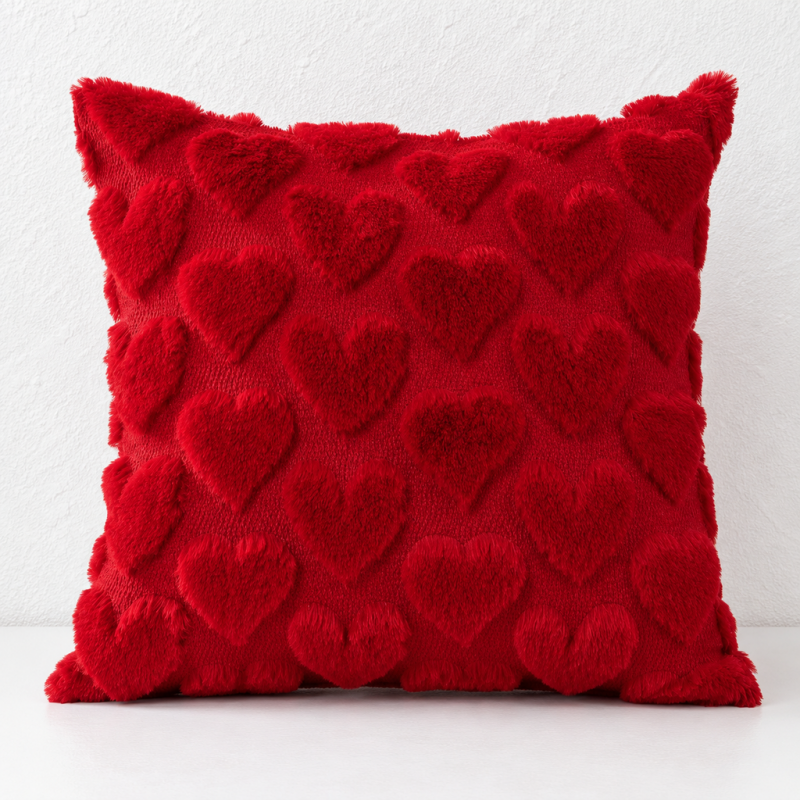 CouldNook Seasonal Pattern Cushion - Plaid Checks And Raised Festive Motifs