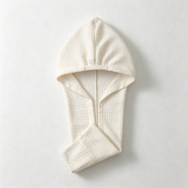 CouldNook Waffle Hair Towel Wrap - Hooded Drying Cap