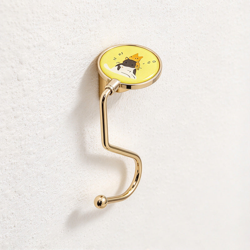 CouldNook Decorative Tabletop Bag Hook - Round Top and Curved Arm