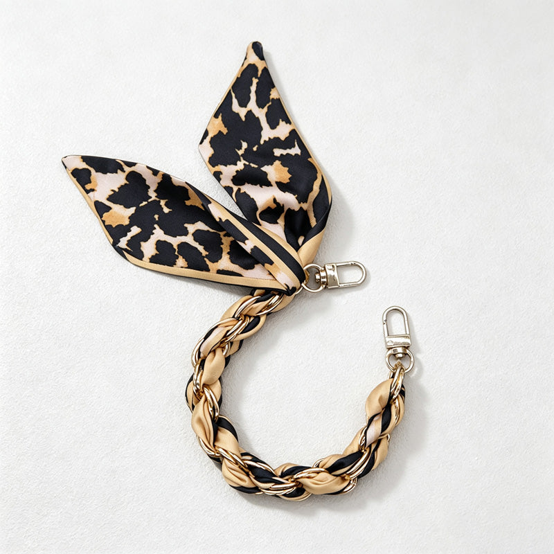 CouldNook Khaki Pattern Phone Wrist Strap - Monochrome Braided Scarf Loop