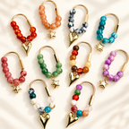 CouldNook Beaded Bag Clip - Oval Frame and Heart or Star Pendant