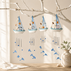 CouldNook Wooden Sailboat Wind Chime - Nautical Hanging Designs