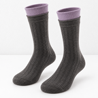 CouldNook Split-Toe Crew Socks - Double Cuff Contrast