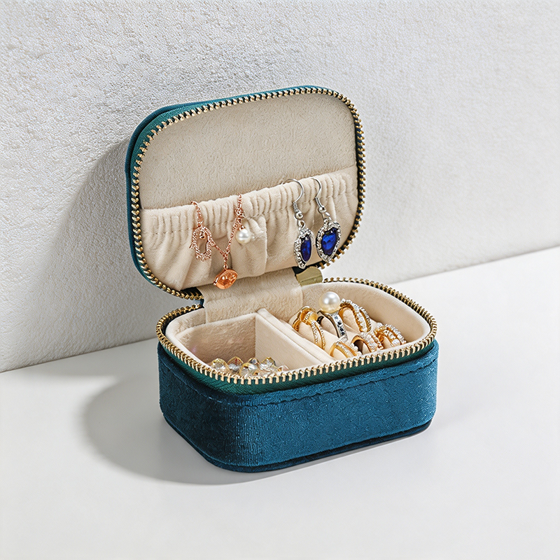 CouldNook Patterned Handle Travel Jewelry Case - Friendly Shelf Companion