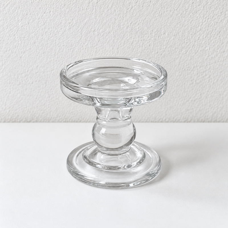 CouldNook Decorative Glass Candle Holder - Sculpted Shapes