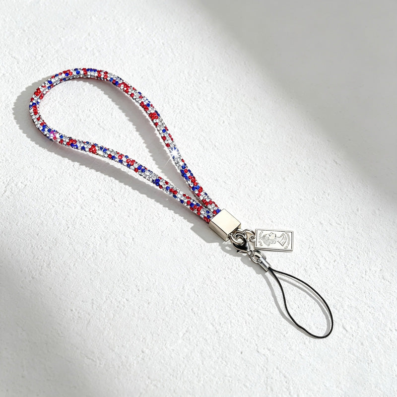 CouldNook Rhinestones Set Wrist Phone Strap with Closely Set Reflective Stones