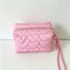 CouldNook Heart‑Dot Quilted Cosmetic Bag - Vanity Storage Accent