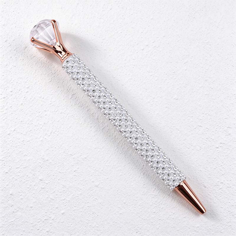 CouldNook Faceted Top Ballpoint Pen - Beaded Barrel And Open Prongs