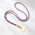 CouldNook Rhinestones Set Crossbody Phone Strap with Heart-Shaped Links