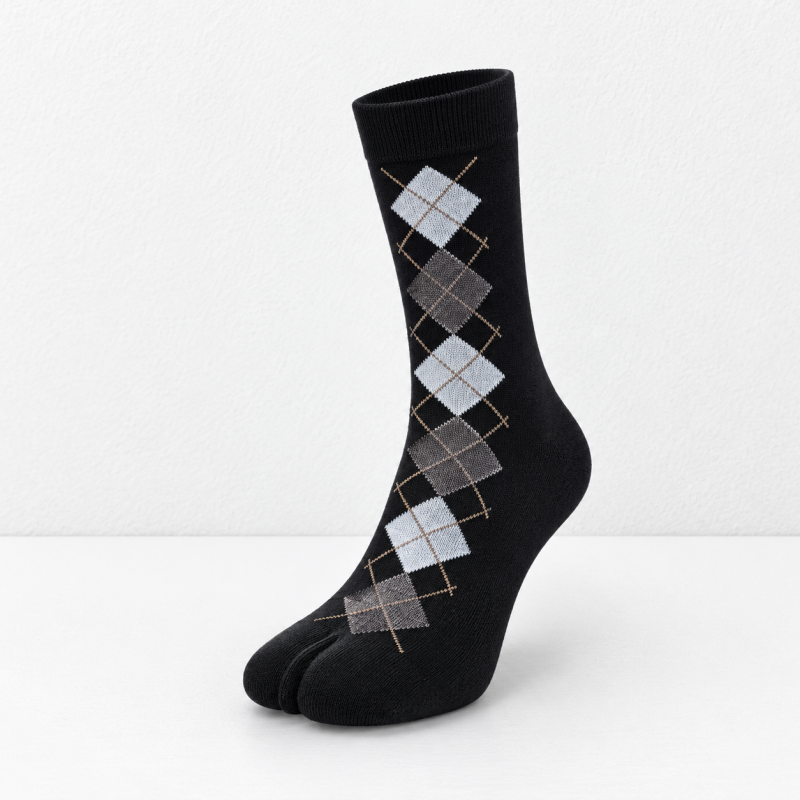 CouldNook Argyle Split-Toe Socks - Diamond Pattern