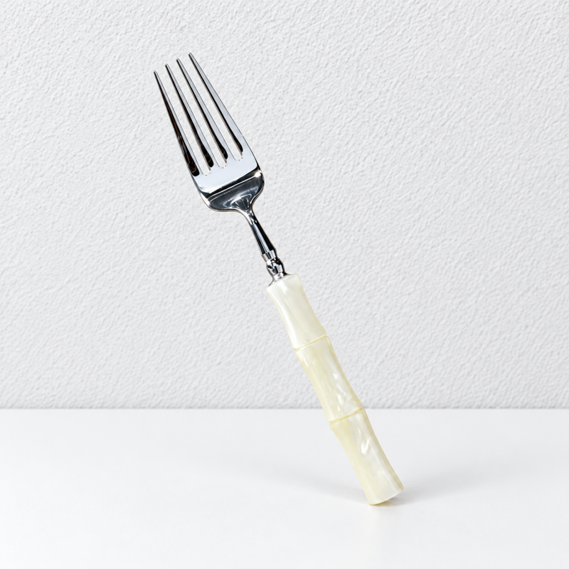 CouldNook Colored Bamboo Look Handle Flatware - Polished Dining Collection