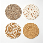 CouldNook Woven Round Drink Coaster - Warm Table Accent