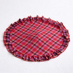 CouldNook Ruffled Christmas Tree Skirt - Patterned Fabric And Gathered Border