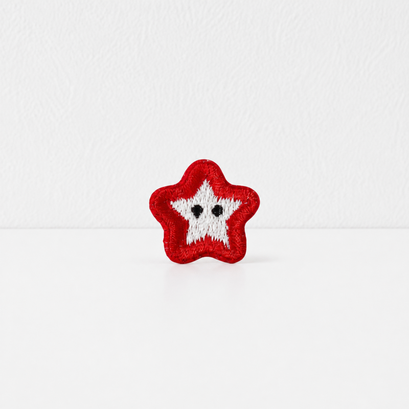 CouldNook Apple Star Embroidered Patch - Small Red Fruit Designs