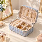 Woven Jewelry Box - Zip Closure and Divided Interior