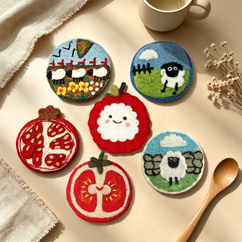 CouldNook Felt-Look Drink Coaster - Warm Table Accent
