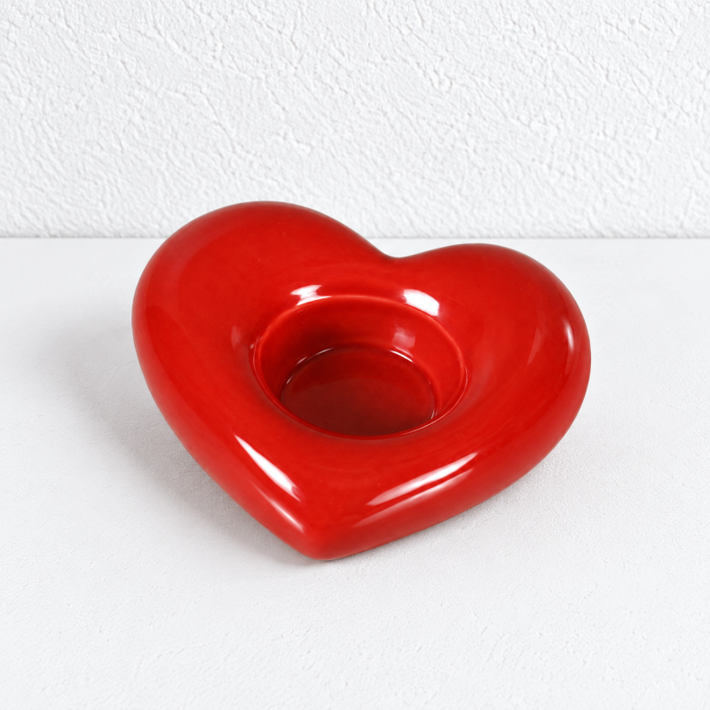 CouldNook Heart Tealight Candle Holder - Rounded Ceramic