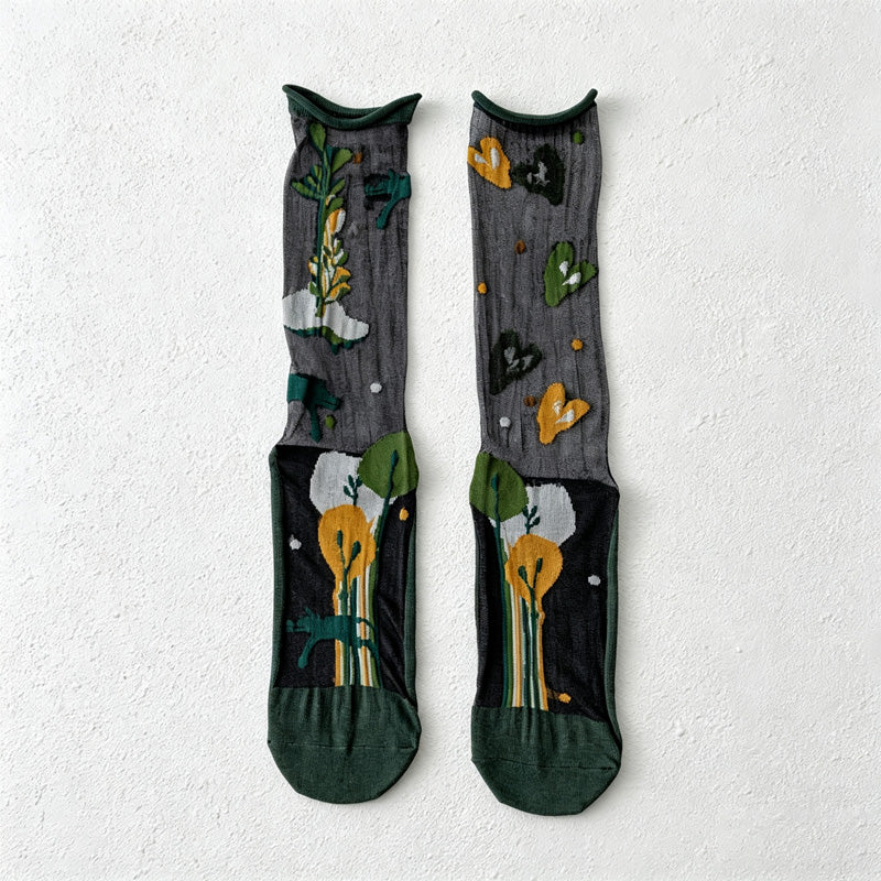 CouldNook Graphic Knee-High Socks-Knee High Length