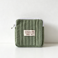 CouldNook Quilted Cotton Mini Storage Pouch‑Zipper Cosmetic Makeup Bag