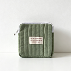 CouldNook Quilted Cotton Mini Storage Pouch‑Zipper Cosmetic Makeup Bag