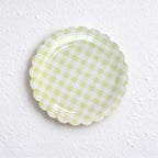 CouldNook Scalloped Paper Plates - Gingham Checks Or Colored Borders