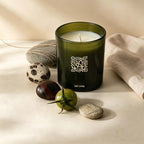 CouldNook Glass Jar Scented Candle - Foil Emblem And Dark Lidded Vessel