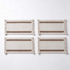 CouldNook Woven Placemat - Textured Patterns and Short Fringed Ends