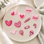 CouldNook Pink Heart Candy Embroidered Patch - Iron-On Motif Collection