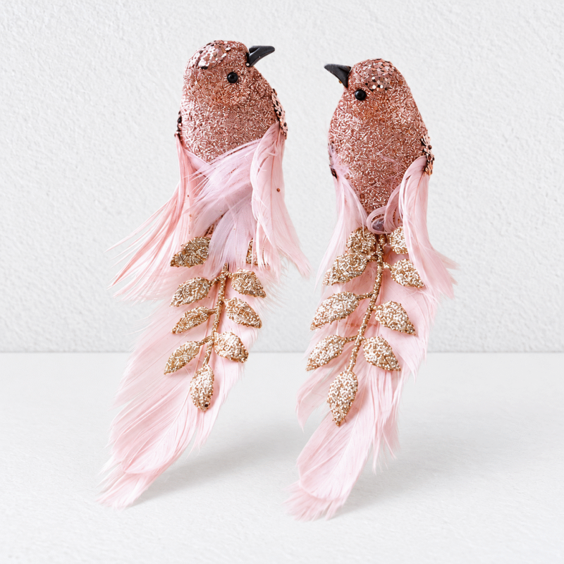 CouldNook Feather Bird Christmas Ornament - Glitter Detail
