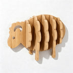 CouldNook Bamboo Animal Trivet Set - Small and Large Shapes
