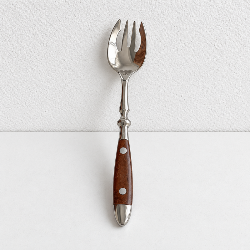 Wood Handle Flatware - Twin Rivets and Sculpted Necks