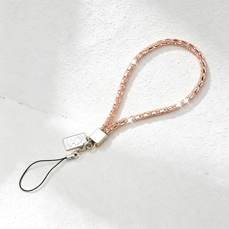 CouldNook Rhinestones Set Wrist Phone Strap with Closely Set Reflective Stones
