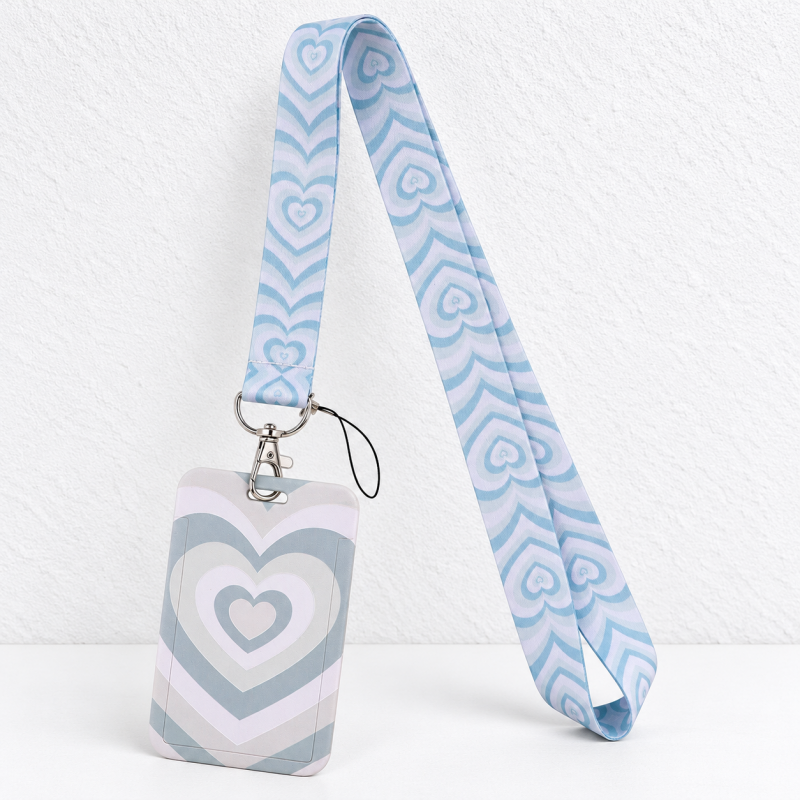 Heart Badge Holder - Patterned Frame and Matching Lanyard