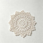 CouldNook Round Crocheted Lace Placemat - White Cream Sizes