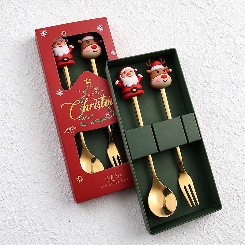 CouldNook Christmas Cutlery Set - Character Tops and Decorative Charm Designs