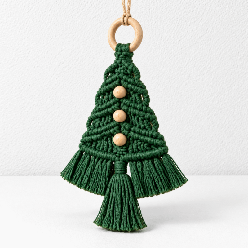 CouldNook Macrame Christmas Tree Ornament - Knotted Cord